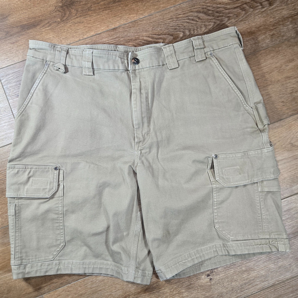 Duluth Trading Flex Fire Hose Shorts Mens 42 Tan Carpenter Utility Workwear